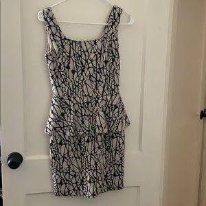Patterned peplum dress